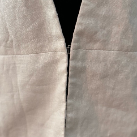 NWT: Banana Republic White Linen Zipper Sleeves Blazer •2P - Picture 5 of 15
